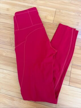 Lululemon Fast and Free Nulux Athletic Leggings Size 2 Red